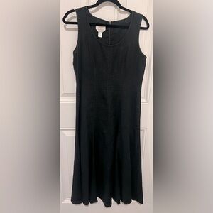 Vintage Talbots Irish Linen Black Maxi Dress in Size 6P EUC